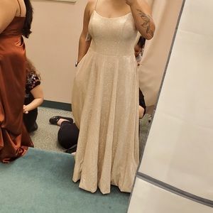 Gold Sparkly David Bridal dress - Size 10
